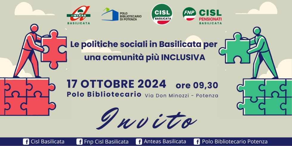 A Potenza convegno per riflettere sulle politiche sociali in Basilicata